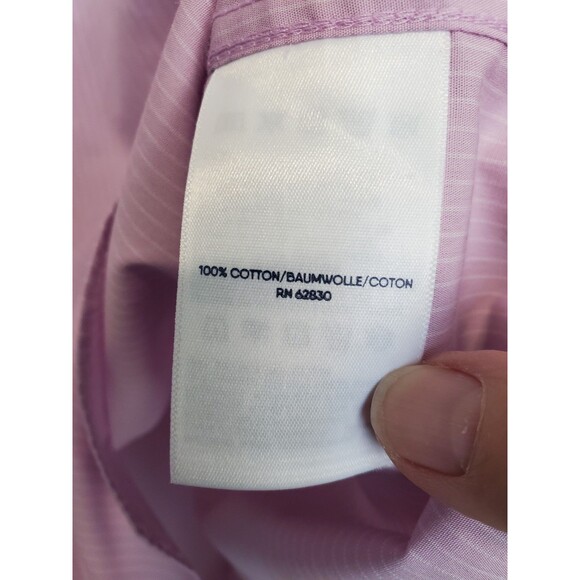 Lands' End No Iron 100% Cotton Purple Pinstriped Button-Up Shirt Size 22W - Picture 5 of 6